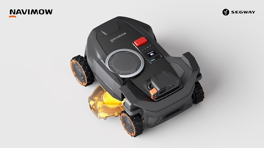 Segway Navimow H5 Pro s vyznačeným výsuvným sekacím systémem